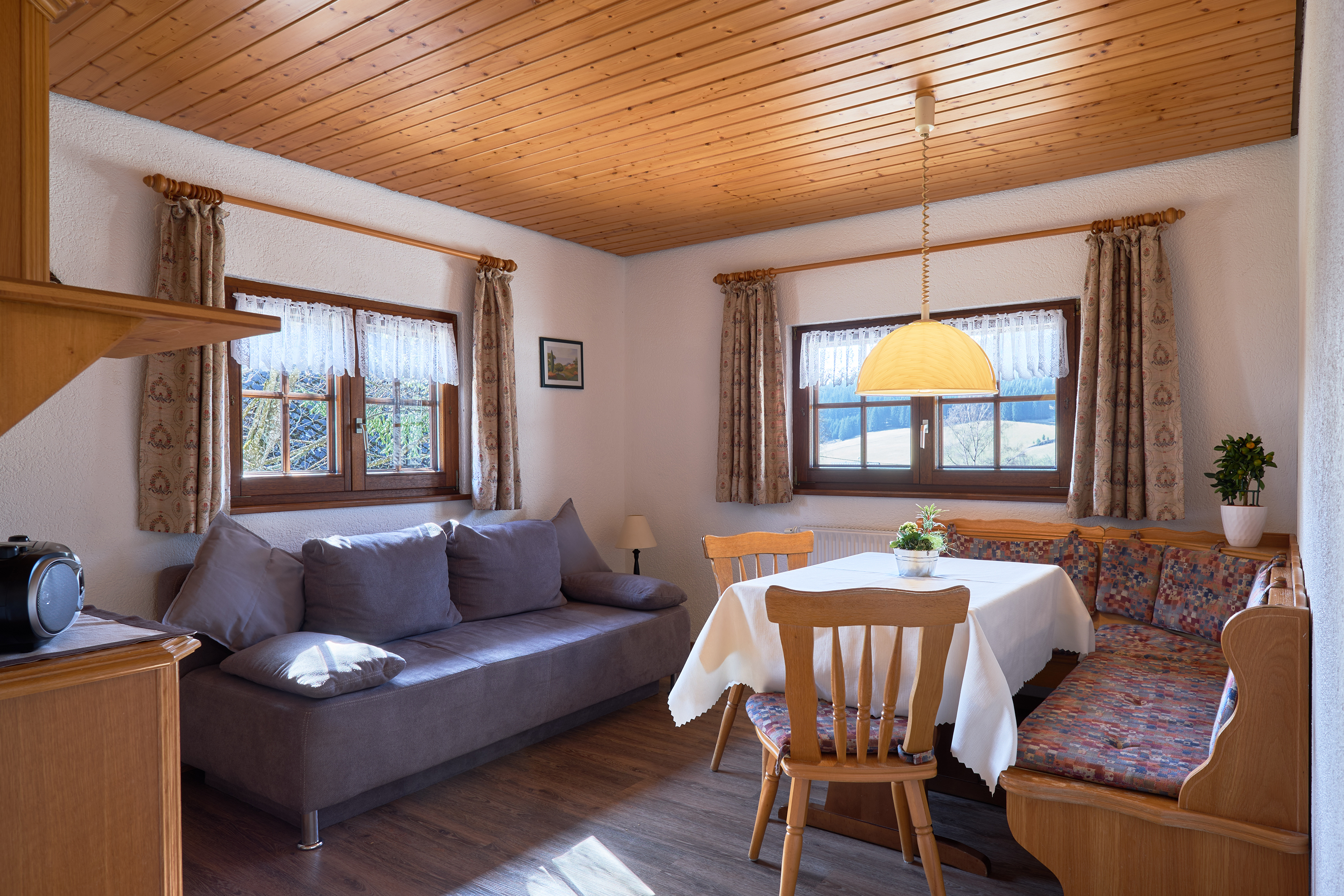 Wohnzimmer Ferienwohnung Talblick